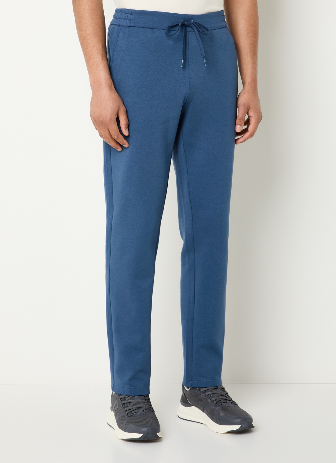 Boggi Milano Boggi regular fit joggingbroek met steekzakken - detail 3 staalblauw
