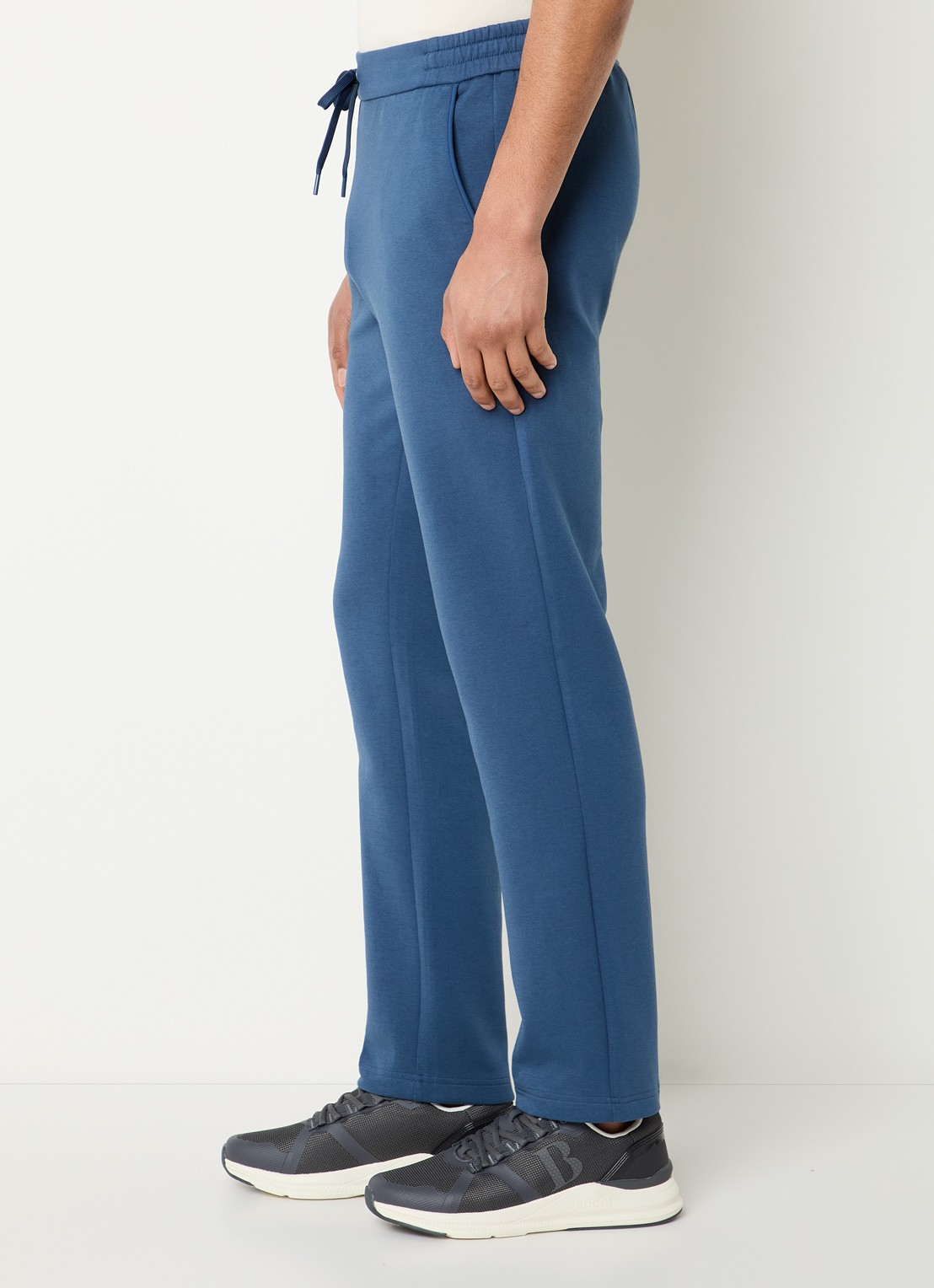 Boggi Milano Boggi regular fit joggingbroek met steekzakken - detail 4 staalblauw