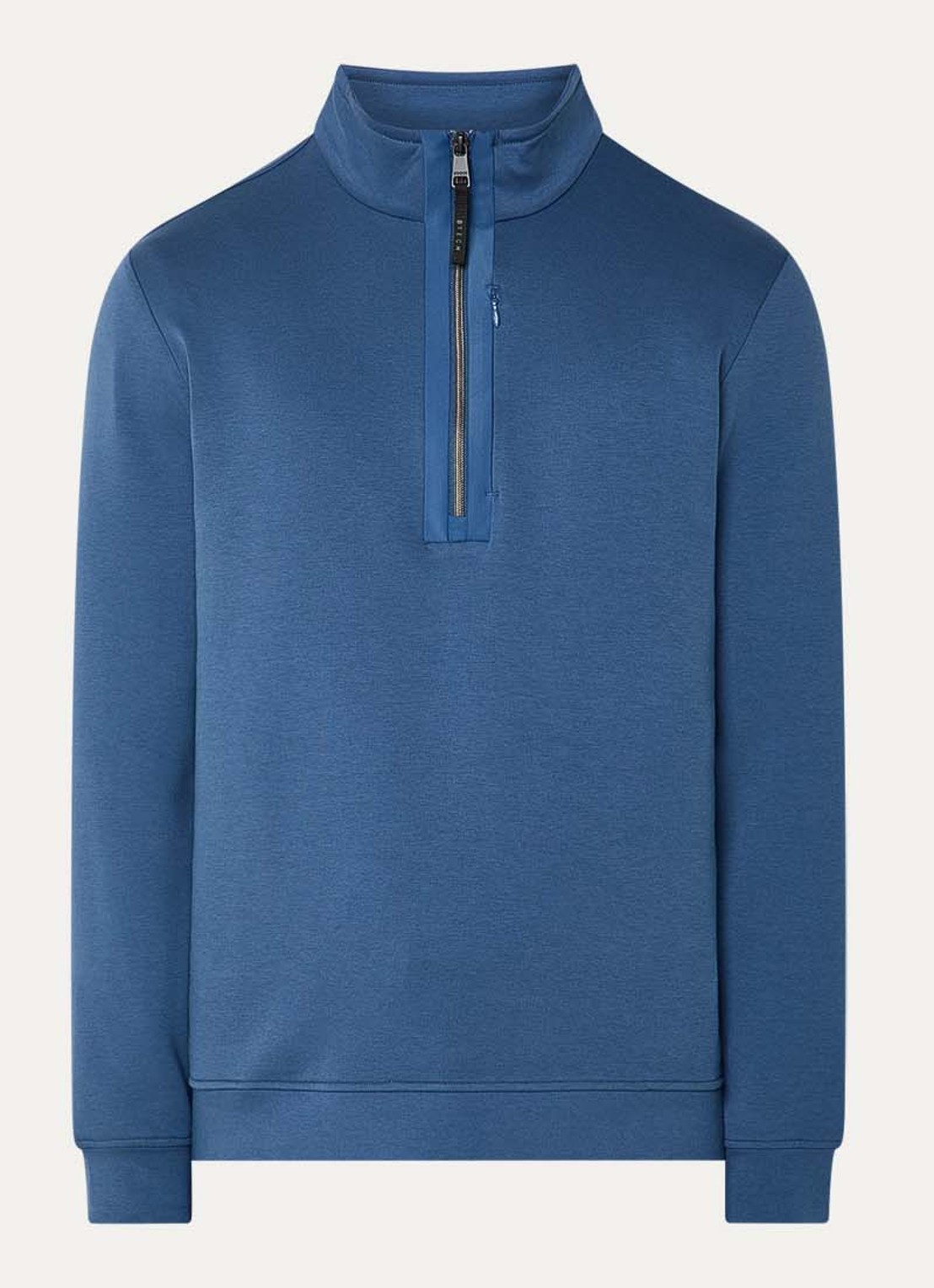 Boggi Milano Boggi sweater met halve rits - voorkant 3 blauw