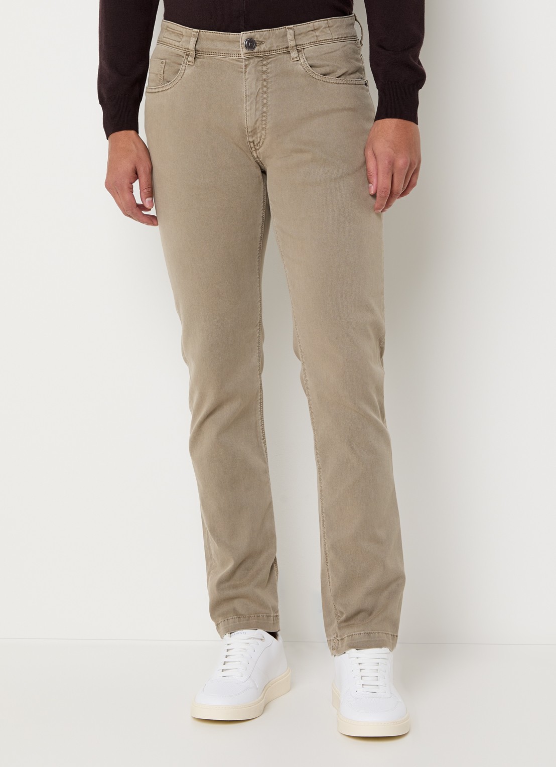 Boggi Milano Claude slim fit jeans met gekleurde wassing - detail 4 beige