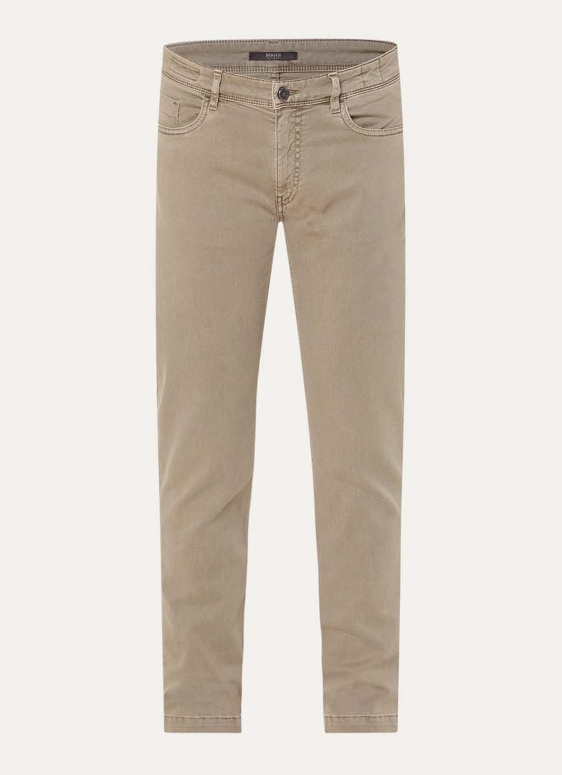 Boggi Milano Claude slim fit jeans met gekleurde wassing - voorkant 2 beige