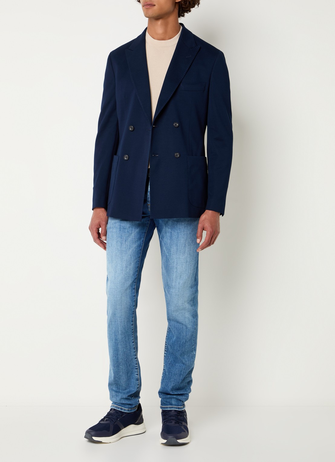 Boggi Milano Double-breasted colbert met opgestikte zakken - voorkant 3 donkerblauw