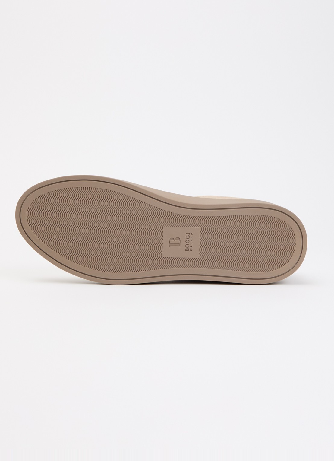 Boggi Milano Essence sneaker van suède met logo - detail 5 zand