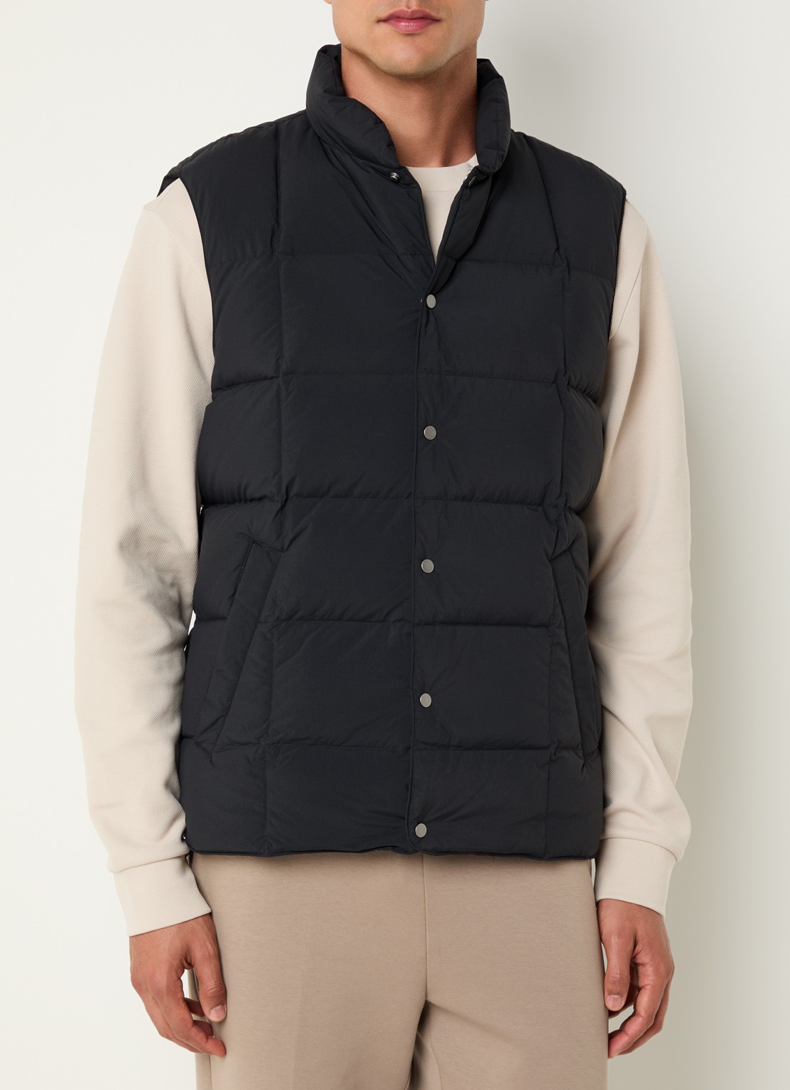Boggi Milano Gewatteerde bodywarmer met donsvulling - detail 2 zwart
