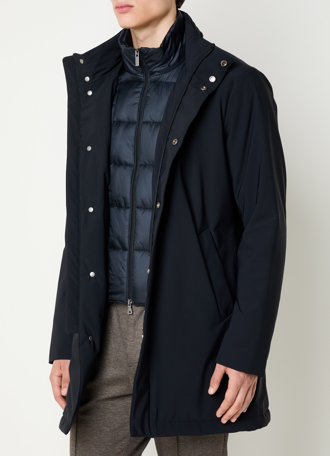 Boggi Milano Gewatteerde parka met uitneembare voering - detail 2 donkerblauw