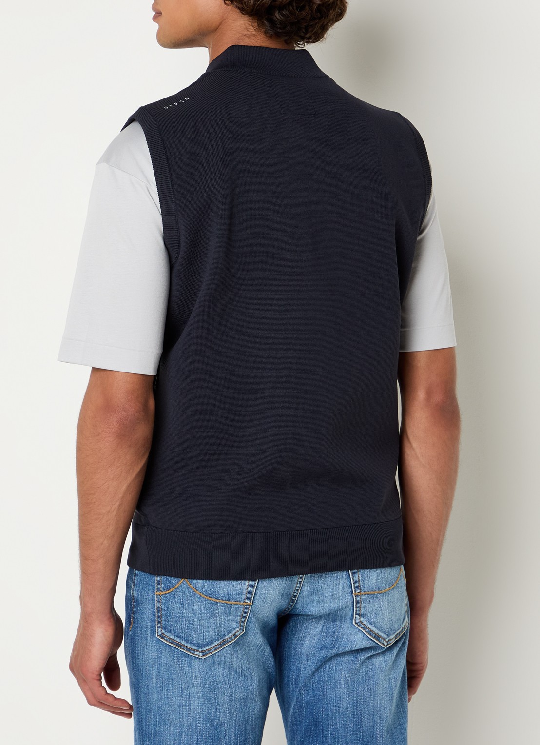 Boggi Milano Gilet met ritszakken - achterkant donkerblauw