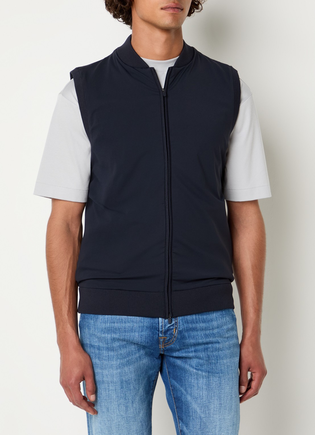 Boggi Milano Gilet met ritszakken - detail 2 donkerblauw