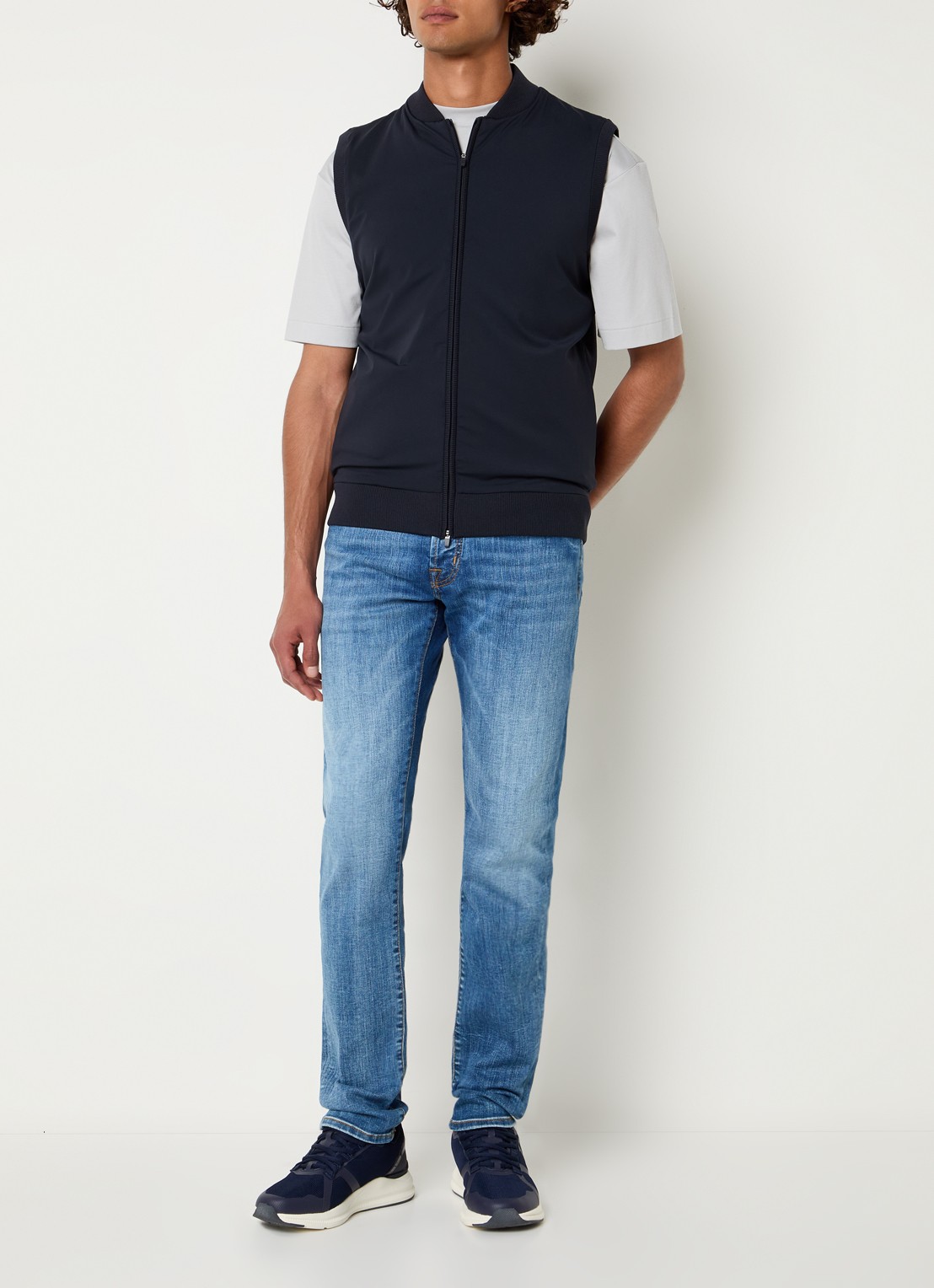 Boggi Milano Gilet met ritszakken - voorkant 4 donkerblauw