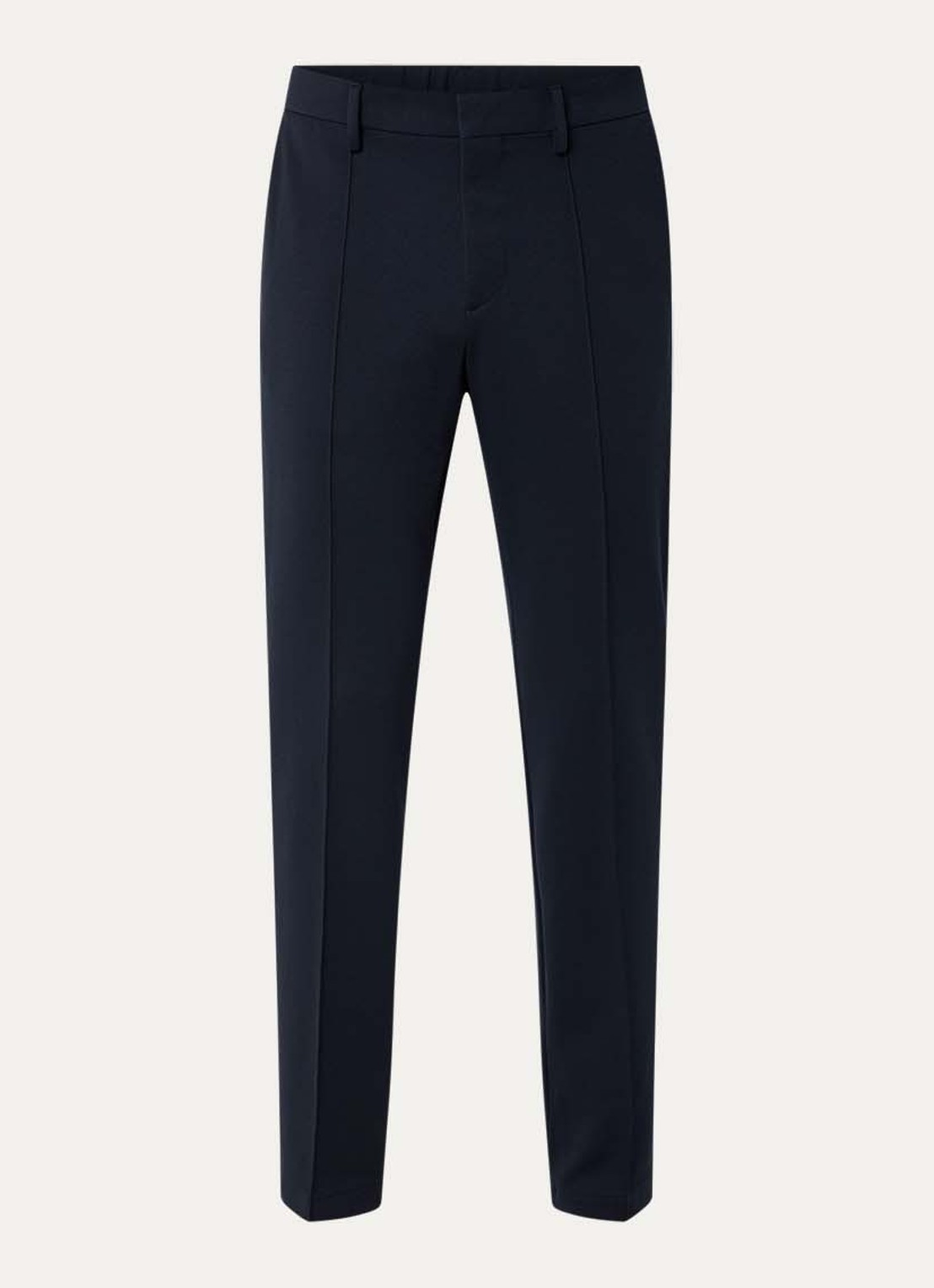Boggi Milano High waist slim fit pantalon met steekzakken - voorkant donkerblauw
