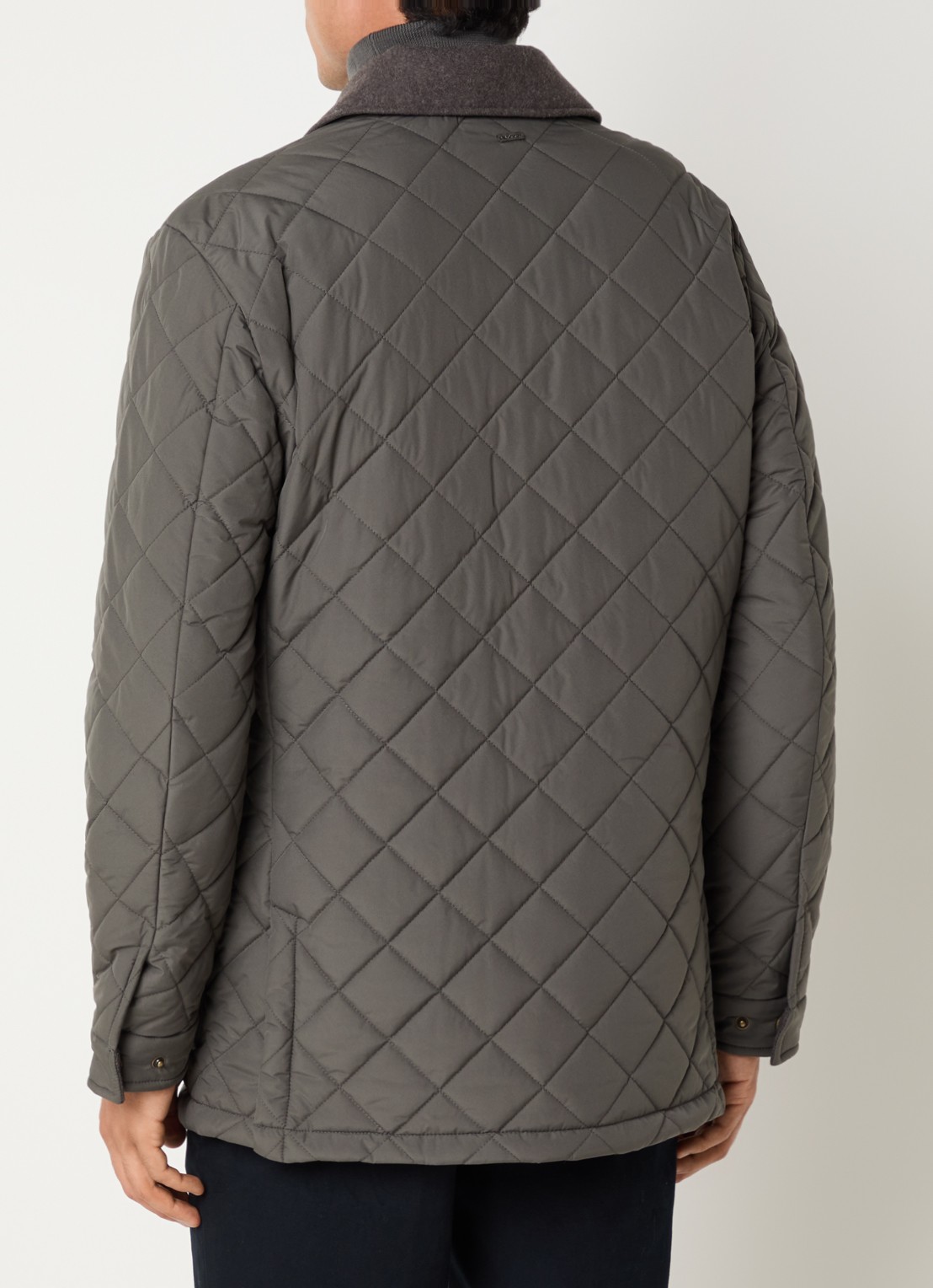 Boggi Milano Jack in wolblend met quilt patroon - achterkant 4 grijs