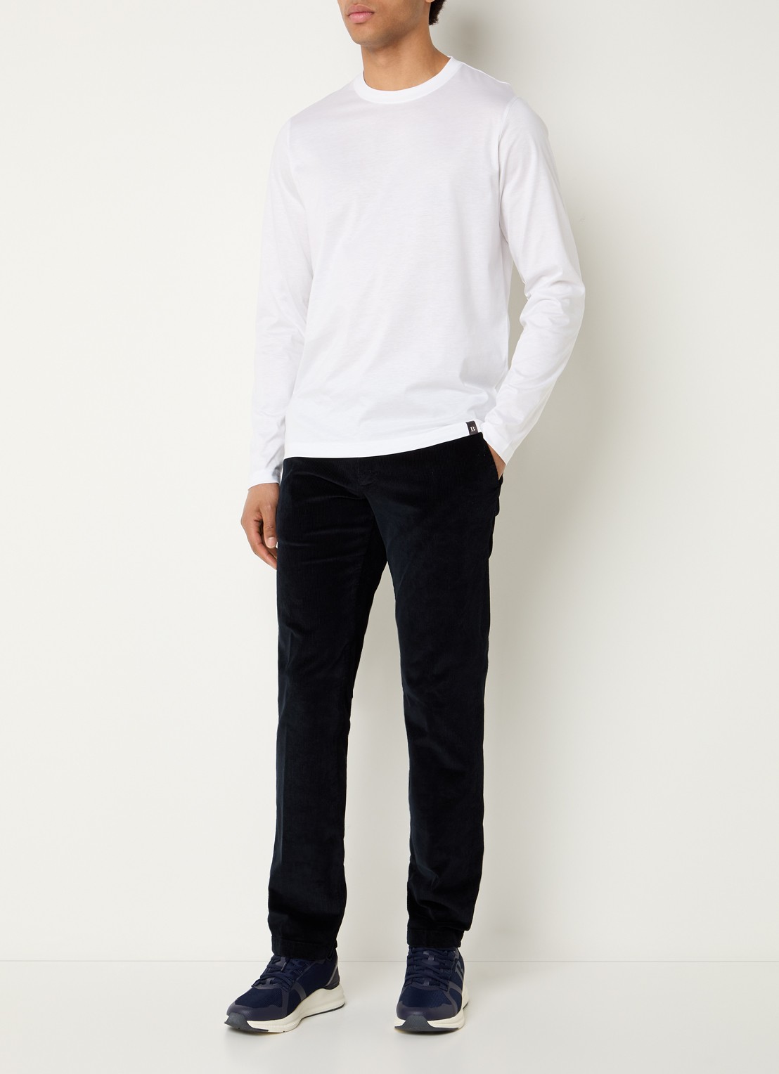 Boggi Milano Longsleeve met ronde hals - voorkant 2 wit