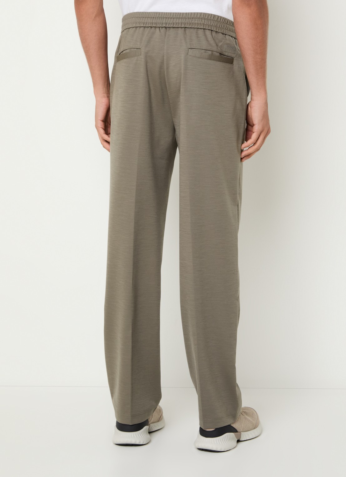 Boggi Milano Loose fit pantalon met steekzakken - achterkant 3 olijfgroen