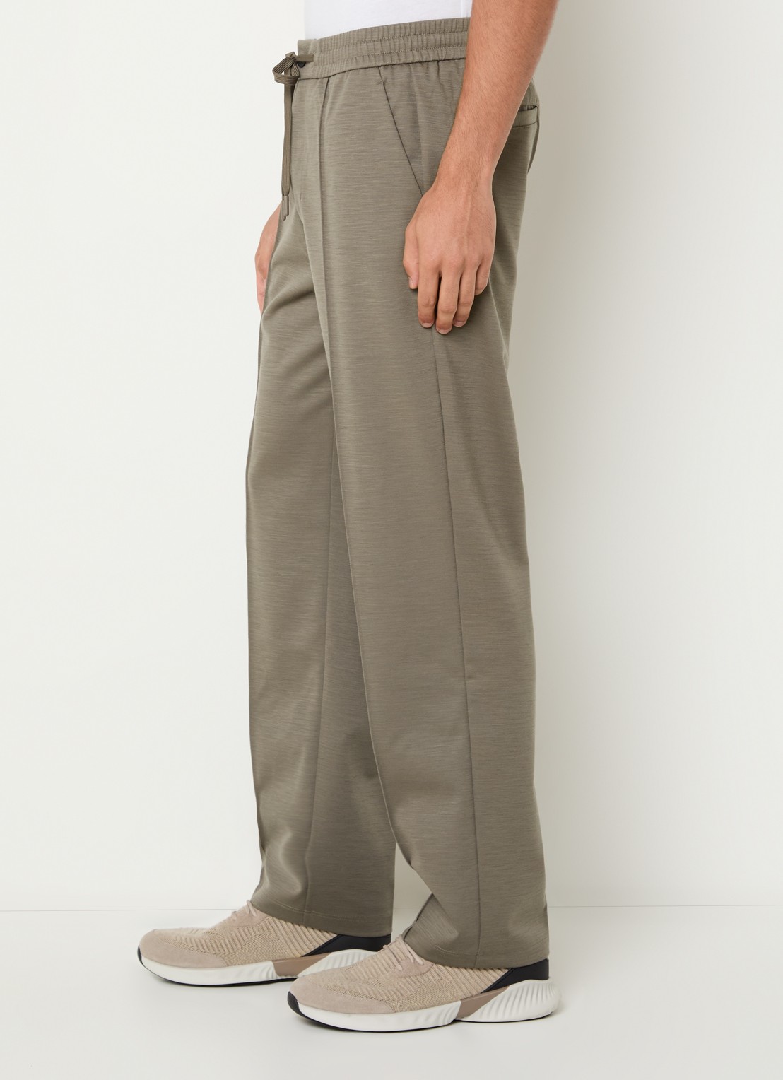 Boggi Milano Loose fit pantalon met steekzakken - detail 5 olijfgroen