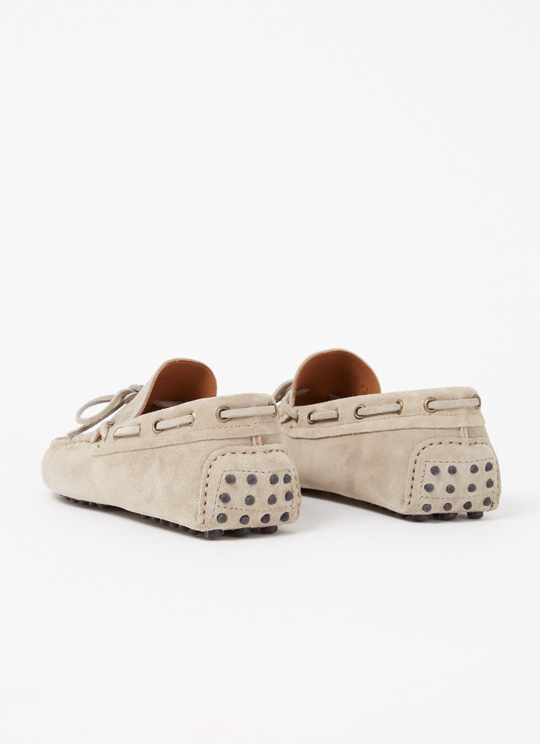 Boggi Milano Mocassin van suède - achterkant 5 zand