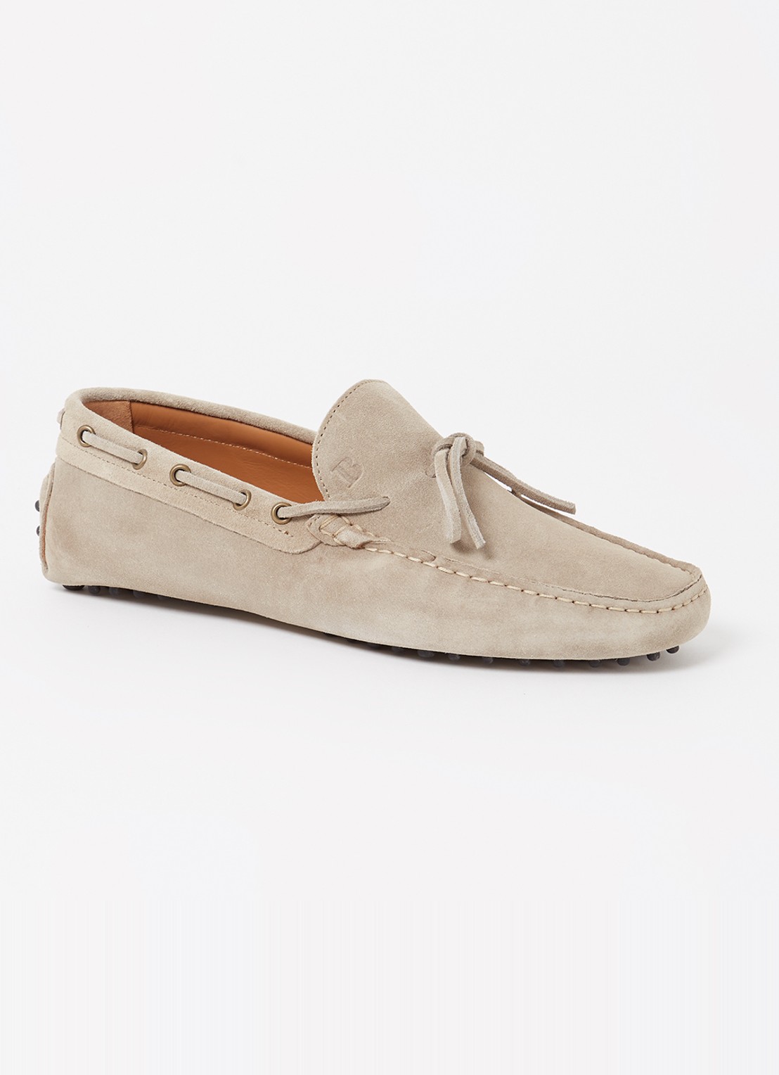 Boggi Milano Mocassin van suède - voorkant 4 zand