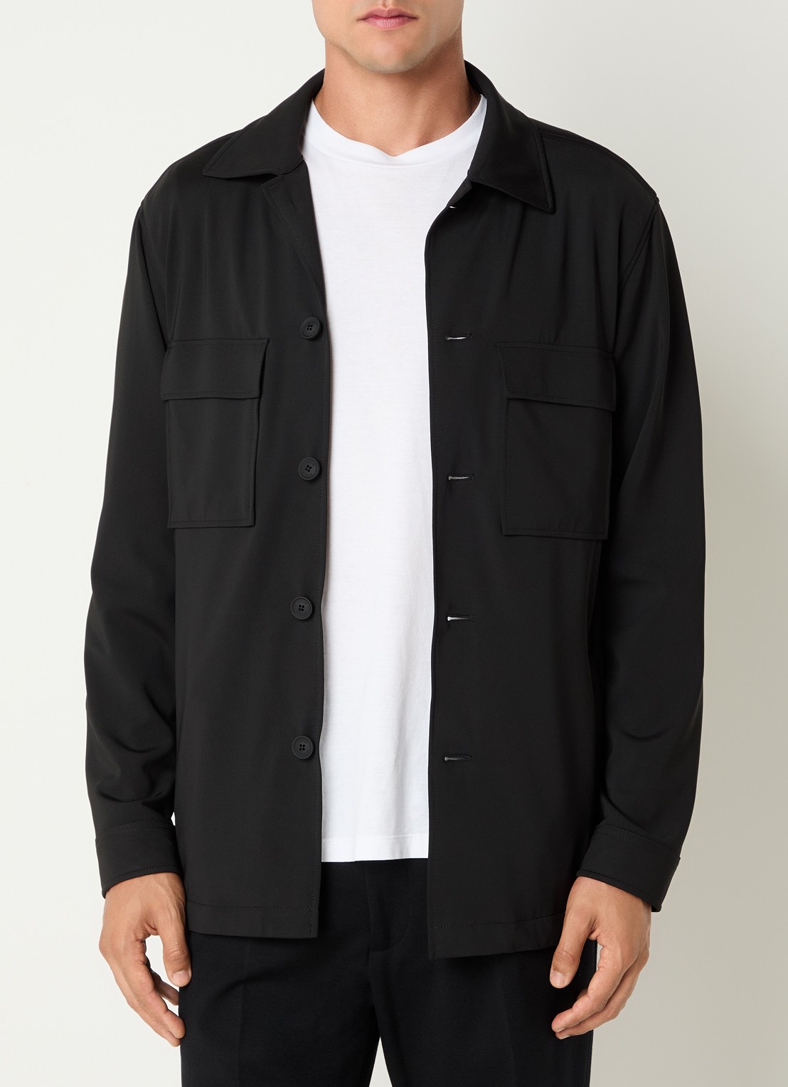 Boggi Milano Overshirt met borstzakken - detail 4 zwart
