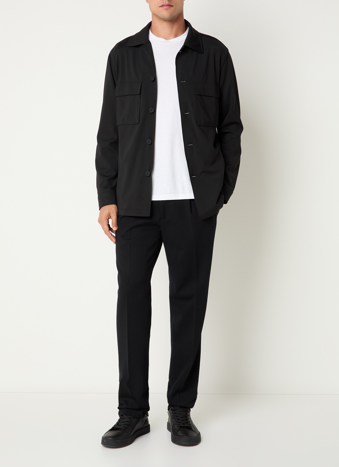 Boggi Milano Overshirt met borstzakken - voorkant 2 zwart