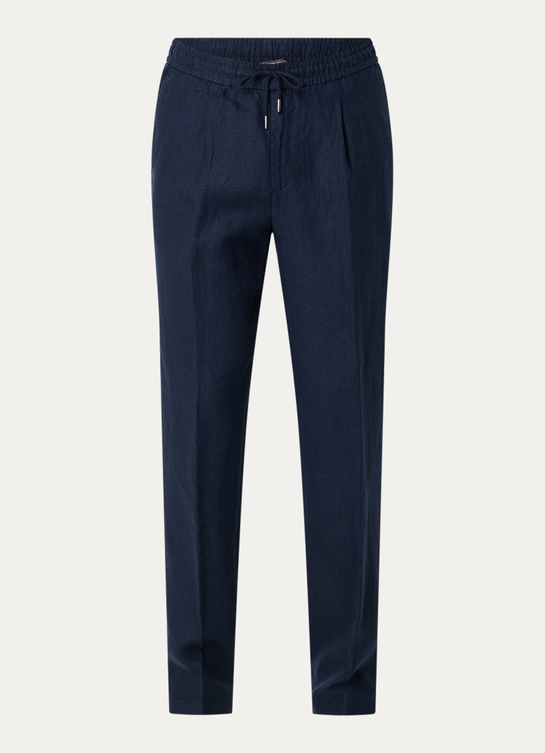 Boggi Milano Pantalon van linnen met steekzakken - voorkant 4 donkerblauw