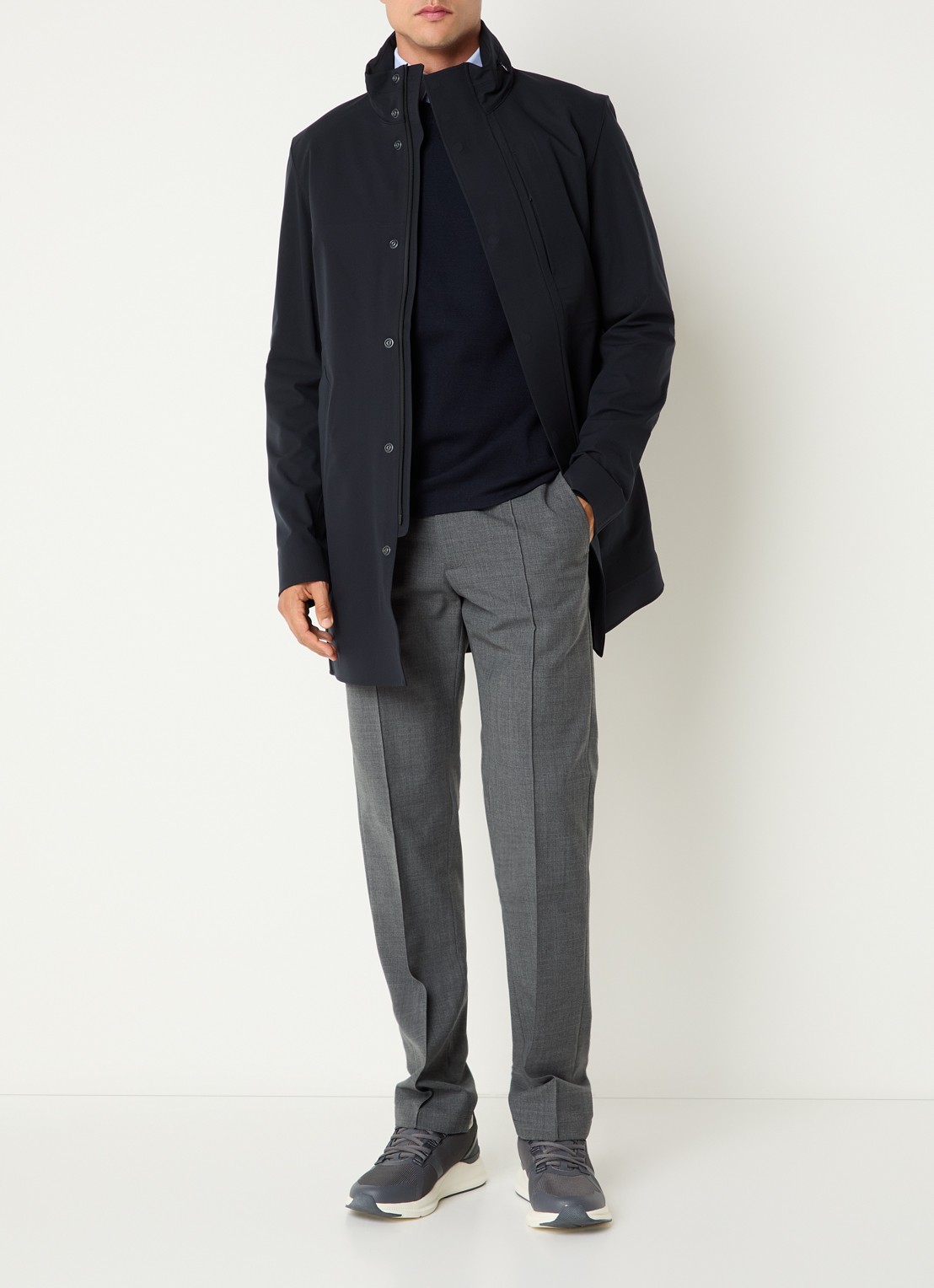 Boggi Milano Parka met klepzakken - voorkant 4 donkerblauw