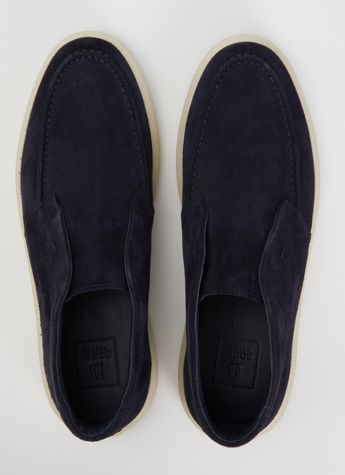 Boggi Milano Polacchino Cirrus slip-on van suède - detail 3 donkerblauw