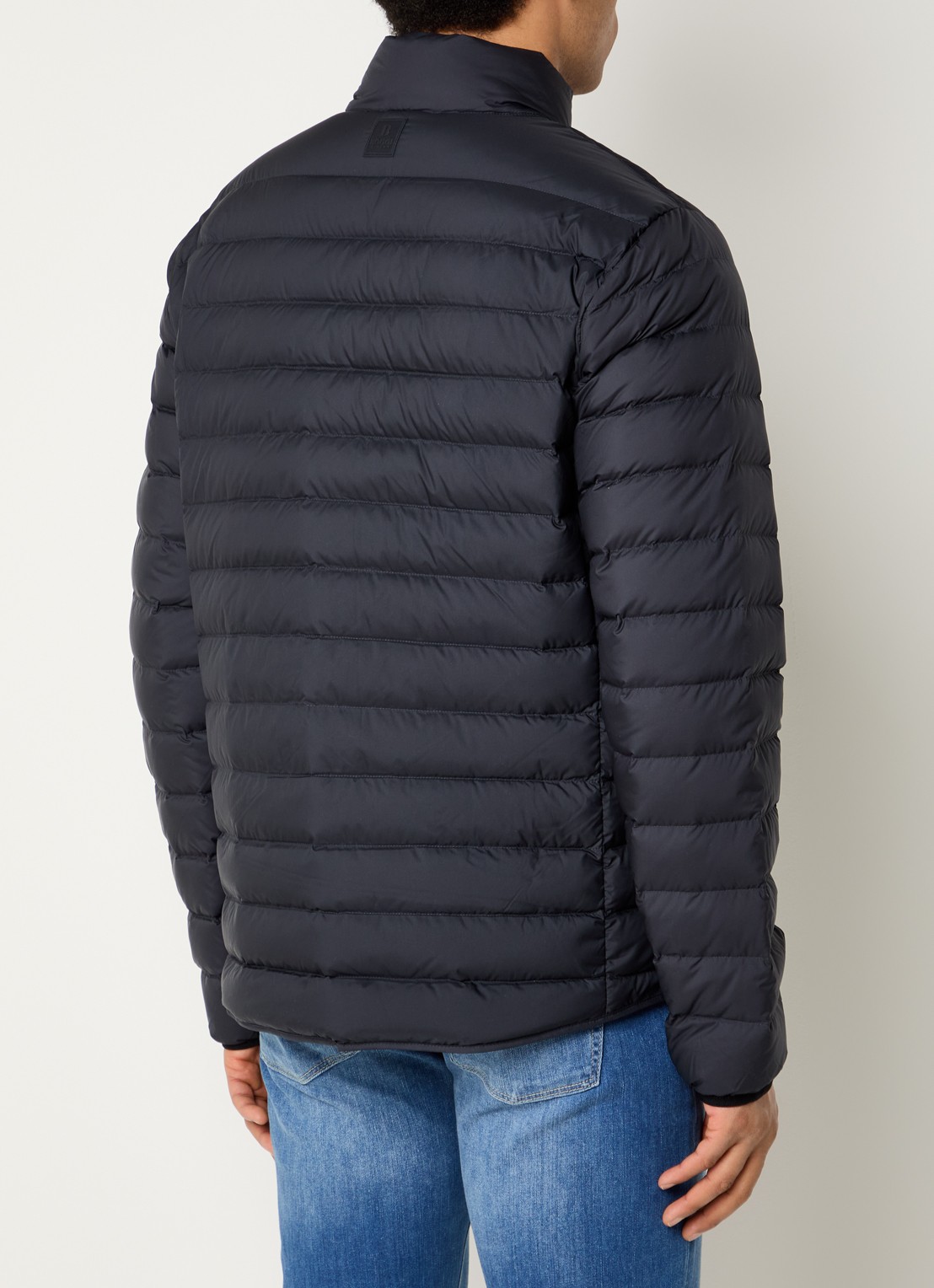 Boggi Milano Puffer jack met donsvulling en ritszakken - achterkant 2 donkerblauw