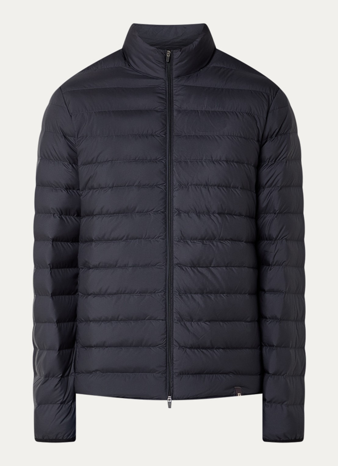 Boggi Milano Puffer jack met donsvulling en ritszakken - voorkant 3 donkerblauw