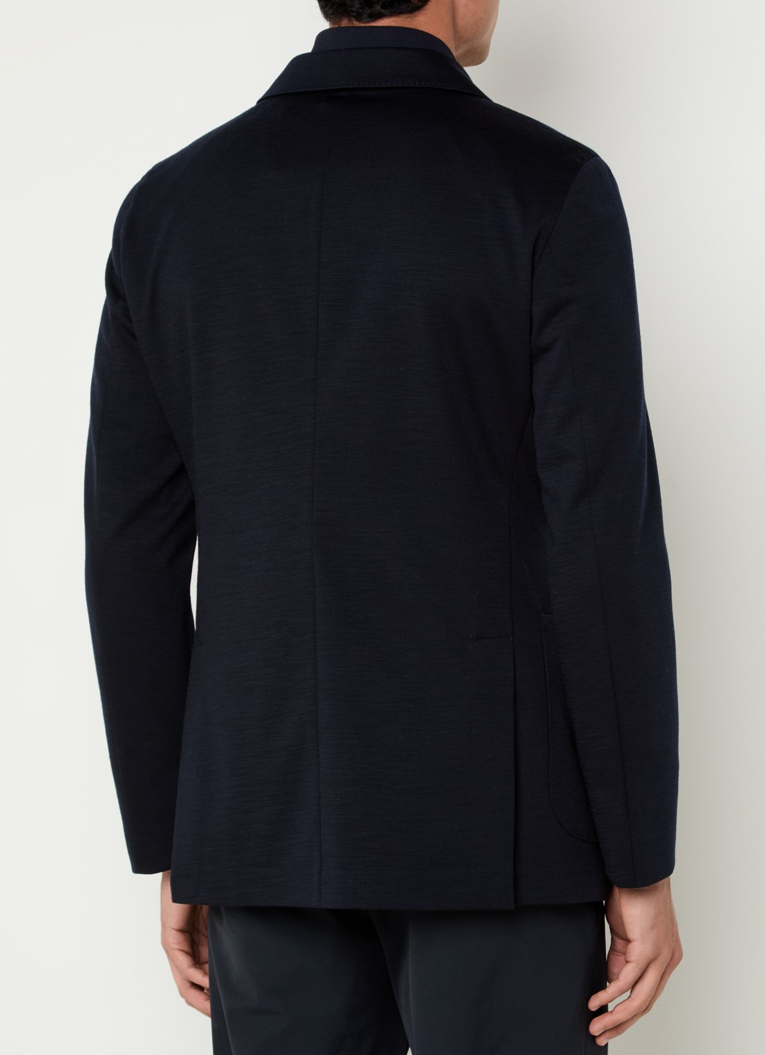 Boggi Milano Regular fit colbert met opgestikte zakken - achterkant donkerblauw