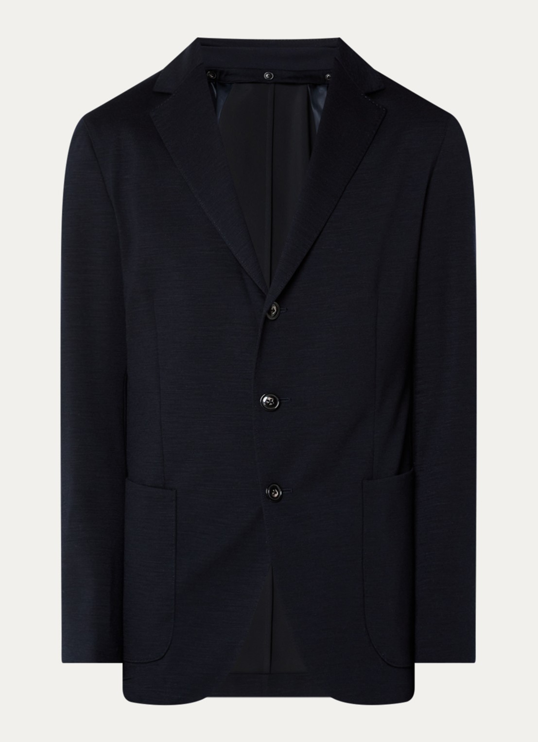 Boggi Milano Regular fit colbert met opgestikte zakken - voorkant 2 donkerblauw
