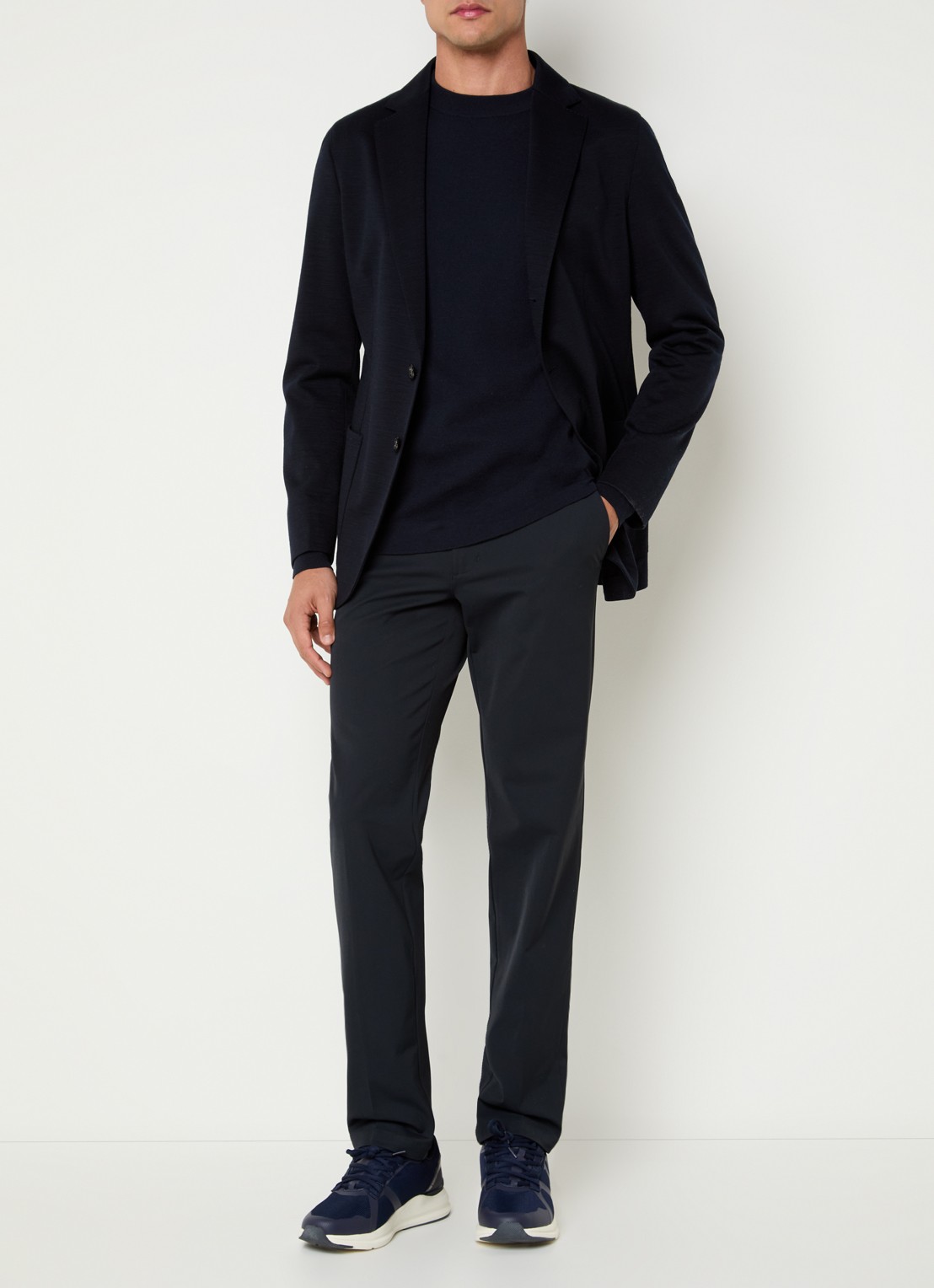 Boggi Milano Regular fit colbert met opgestikte zakken - voorkant 3 donkerblauw