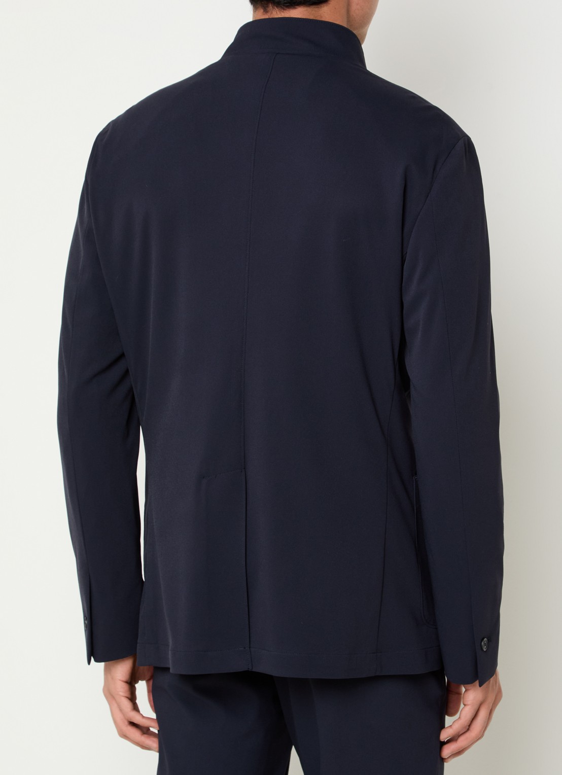 Boggi Milano Regular fit colbert met opgestikte zakken - achterkant 3 donkerblauw