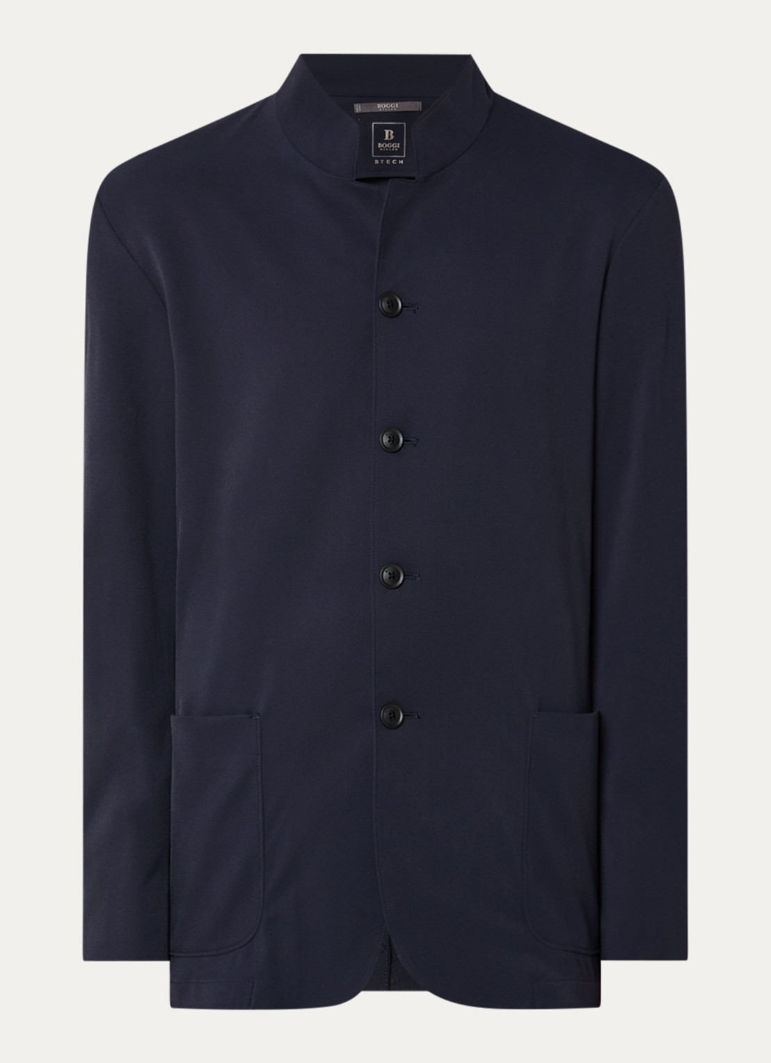 Boggi Milano Regular fit colbert met opgestikte zakken - voorkant donkerblauw