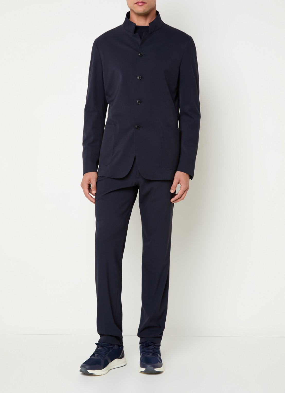 Boggi Milano Regular fit colbert met opgestikte zakken - voorkant 2 donkerblauw
