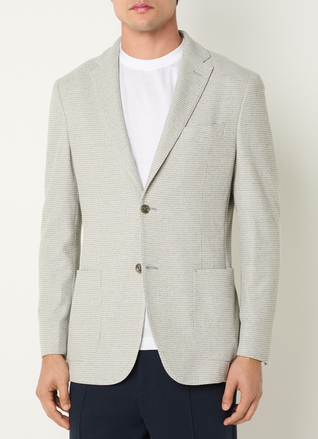 Boggi Milano Regular fit colbert met opgestikte zakken - detail 4 lindegroen