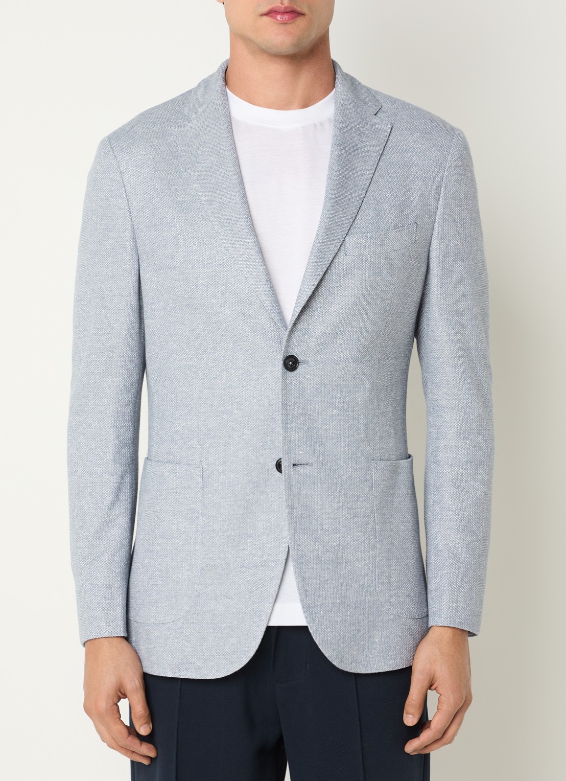 Boggi Milano Regular fit colbert met opgestikte zakken - detail 3 blauwgrijs
