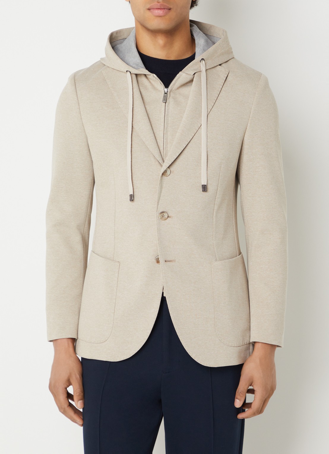 Boggi Milano Regular fit colbert met uitneembare voering - detail 2 beige
