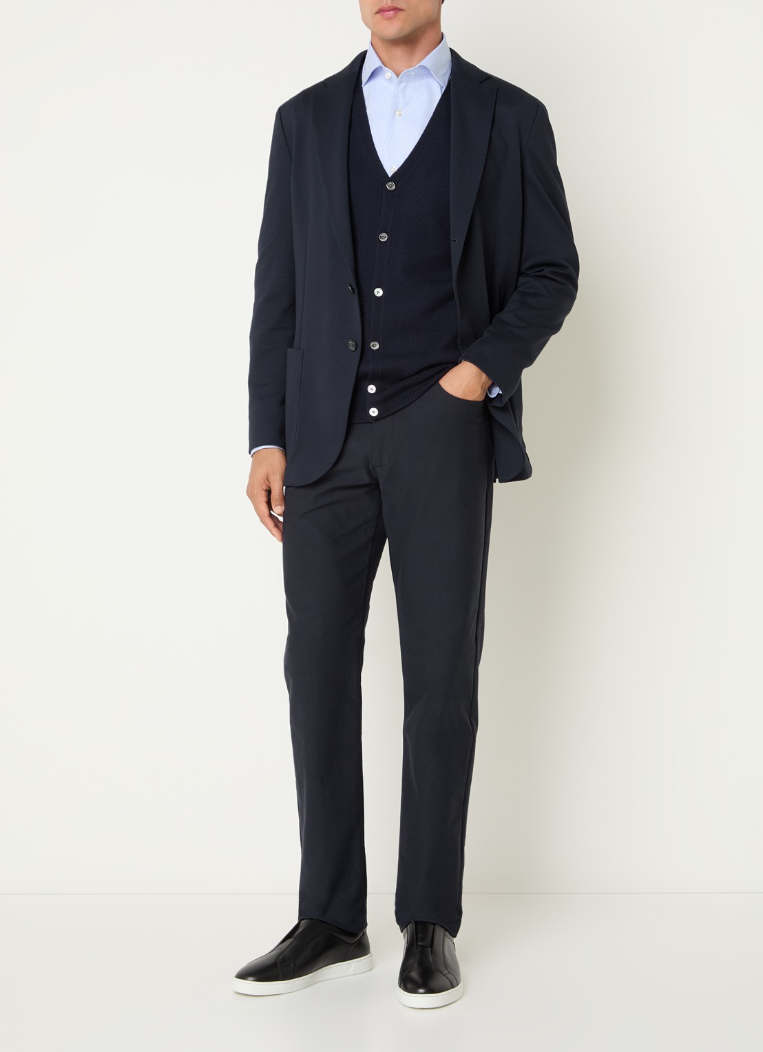 Boggi Milano Regular fit colbert met uitneembare voering - voorkant 2 donkerblauw