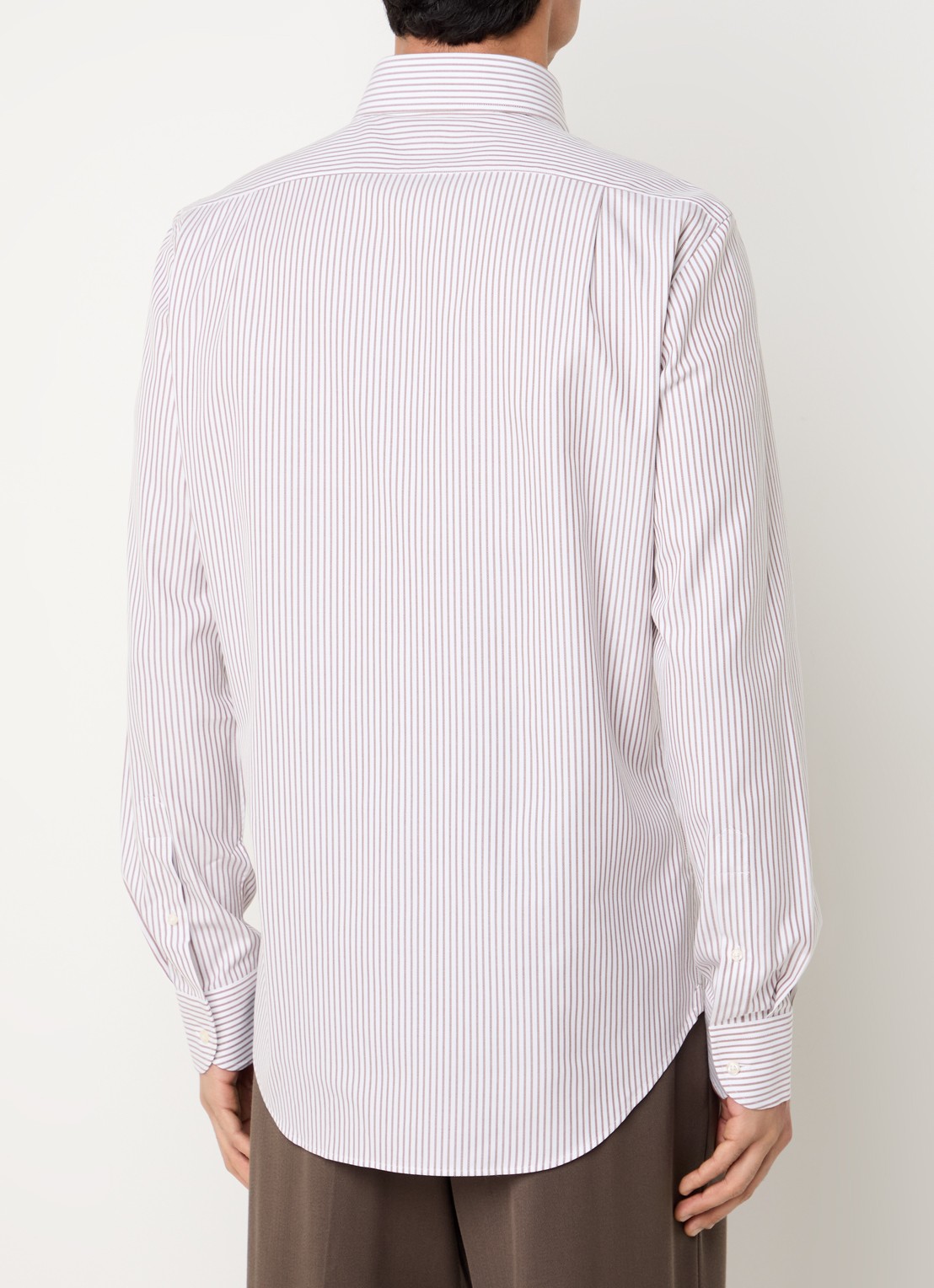 Boggi Milano Regular fit overhemd met streepprint - achterkant 3 bruin