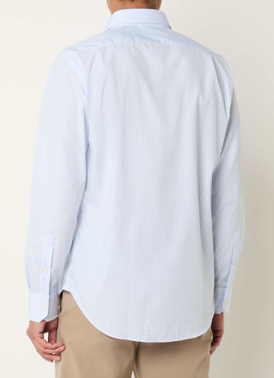 Boggi Milano Regular fit overhemd met streepprint - achterkant lichtblauw