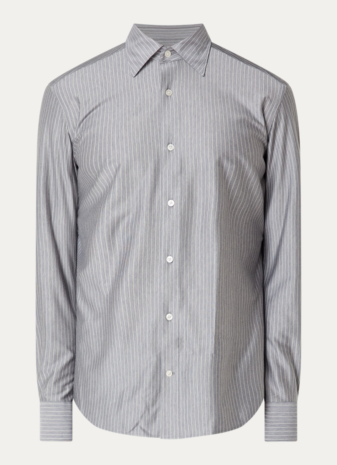 Boggi Milano Regular fit overhemd met streepprint - voorkant donkerblauw
