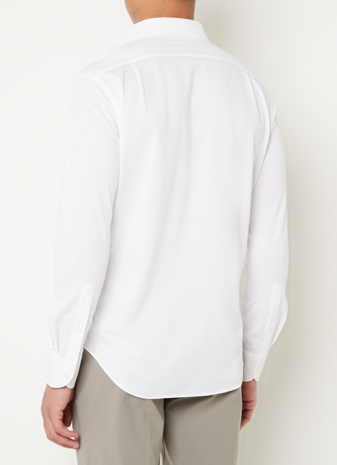 Boggi Milano Regular fit overhemd met stretch  - achterkant wit