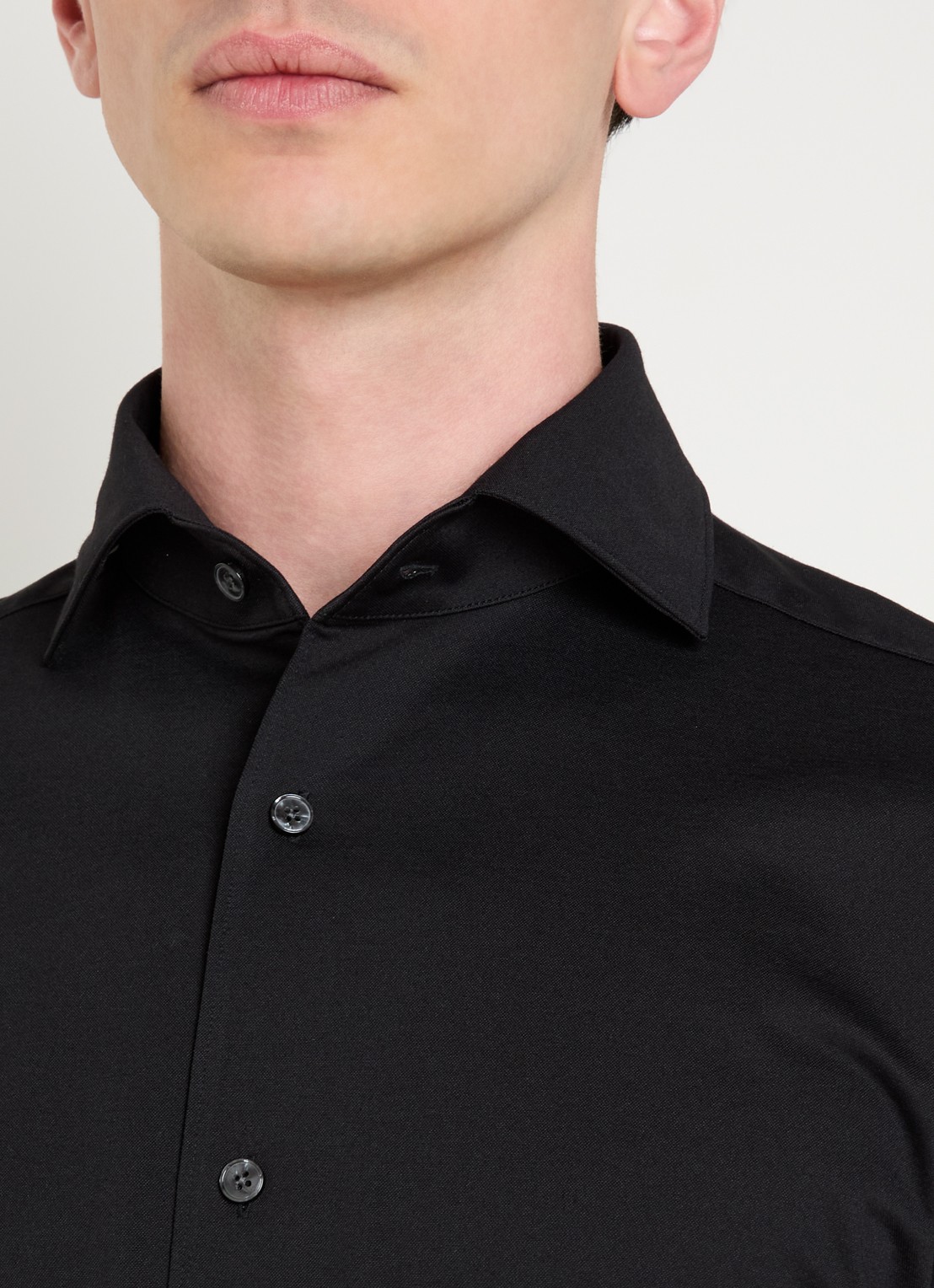 Boggi Milano Regular fit overhemd met stretch - detail 4 zwart