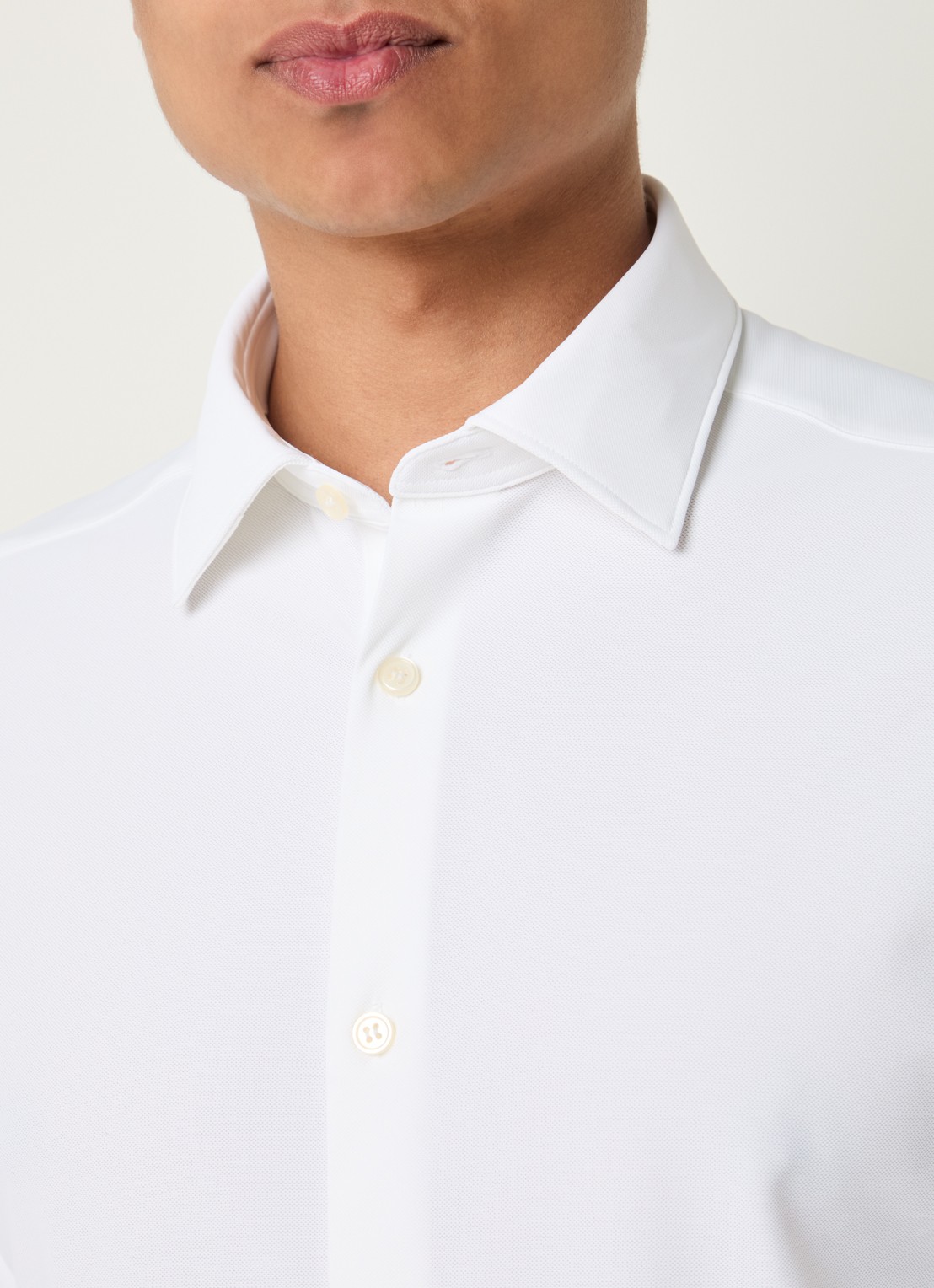 Boggi Milano Regular fit overhemd met stretch - detail 2 wit