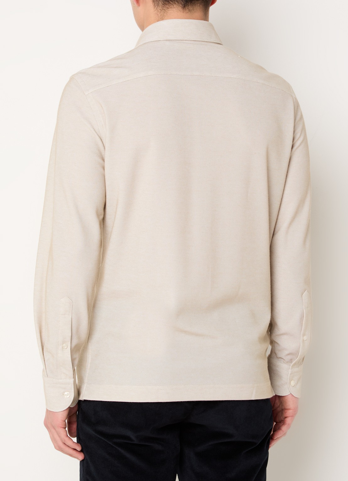 Boggi Milano Regular fit overhemd met stretch - achterkant 4 beige