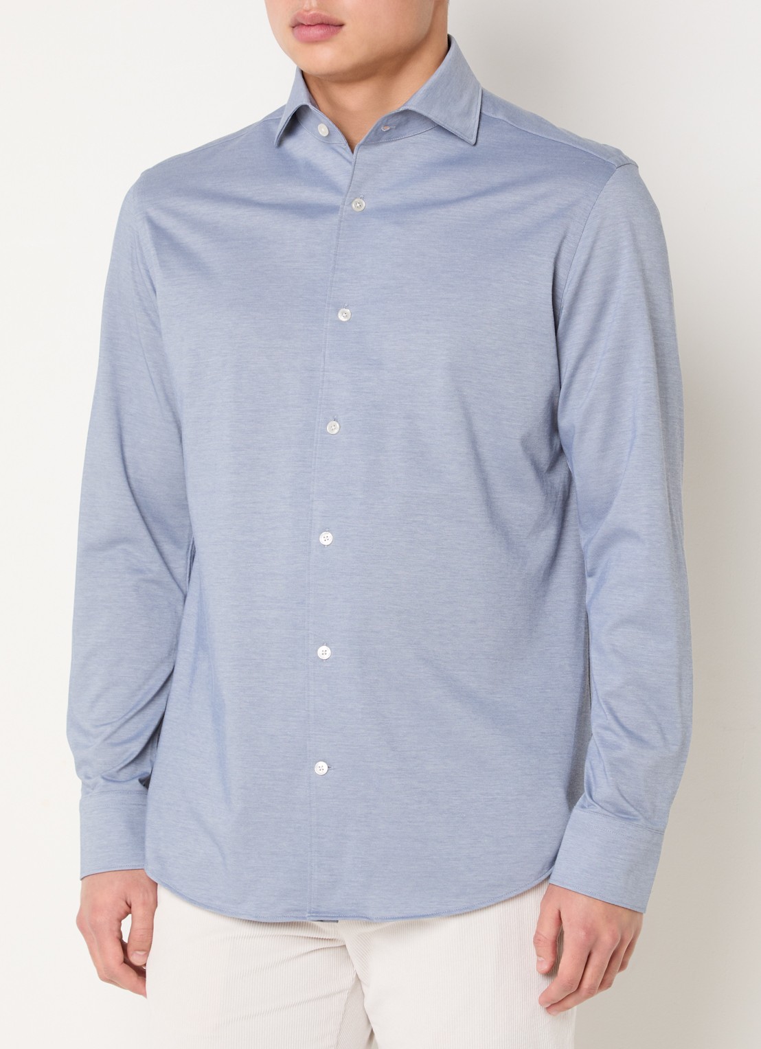 Boggi Milano Regular fit overhemd met stretch - detail indigo