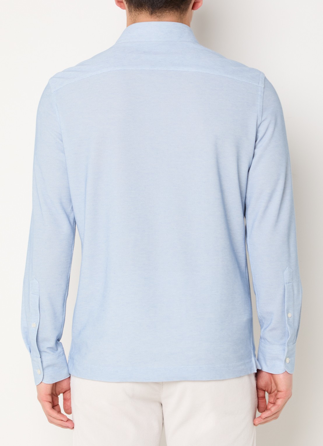 Boggi Milano Regular fit overhemd met stretch - achterkant lichtblauw