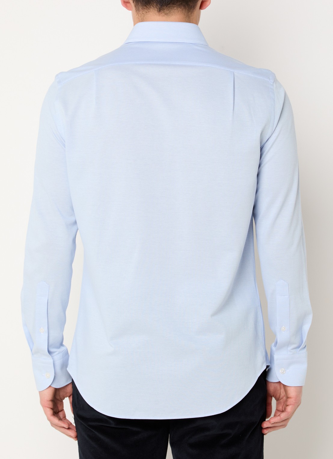 Boggi Milano Regular fit overhemd met stretch - achterkant 3 lichtblauw