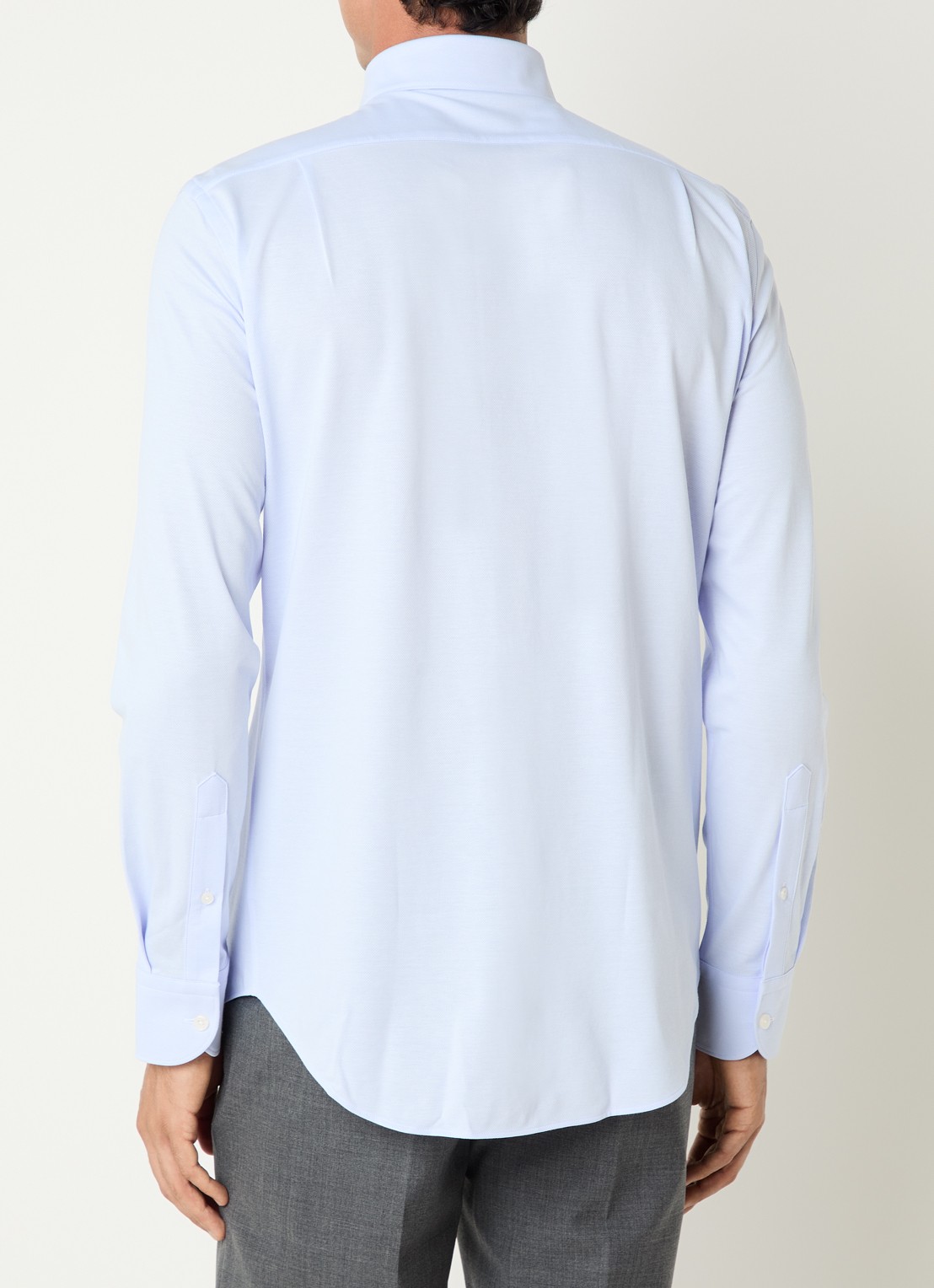 Boggi Milano Regular fit overhemd met stretch - achterkant 4 lichtblauw