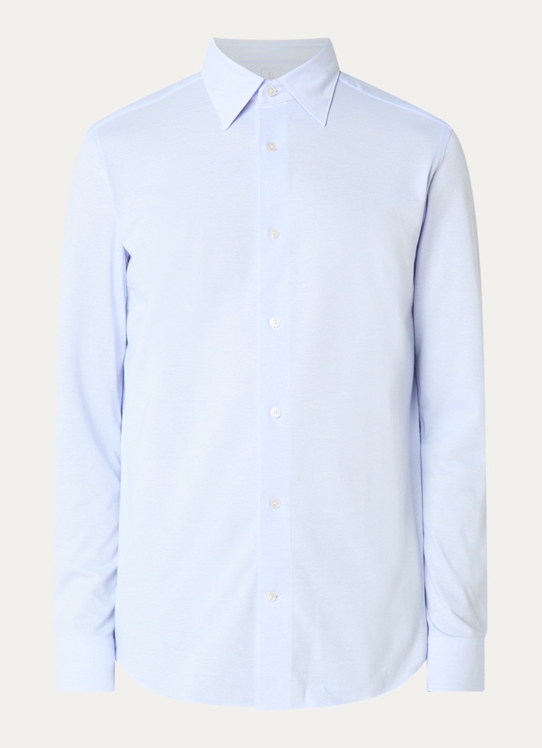 Boggi Milano Regular fit overhemd met stretch - voorkant lichtblauw