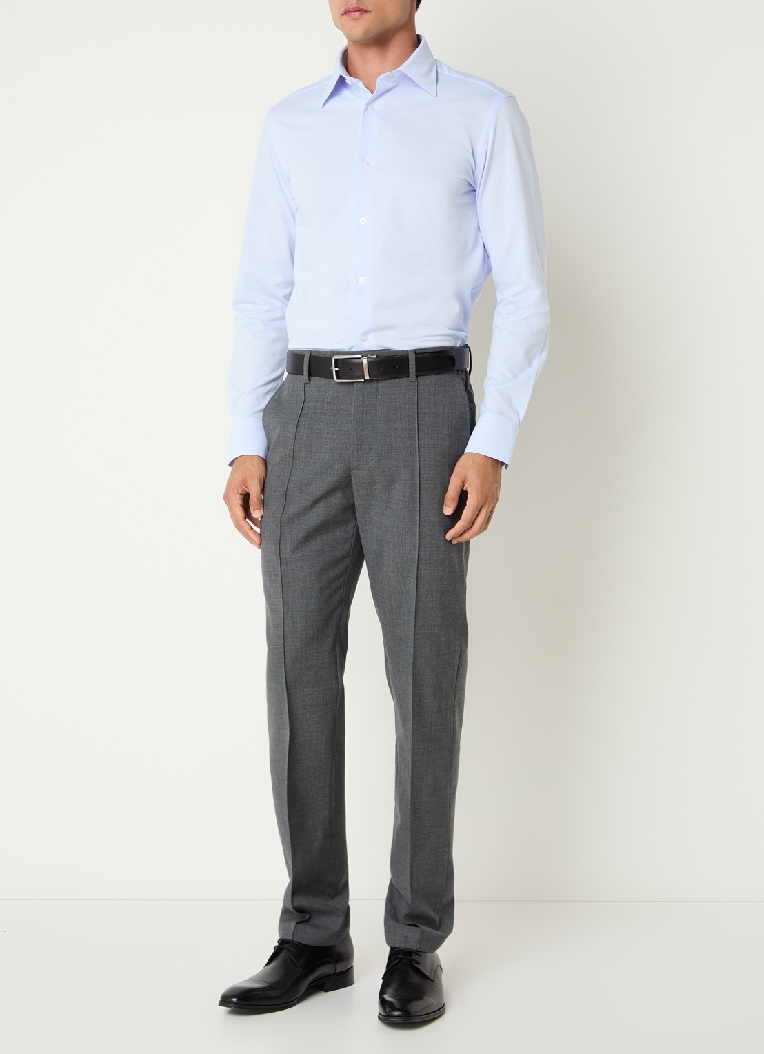 Boggi Milano Regular fit overhemd met stretch - voorkant 2 lichtblauw