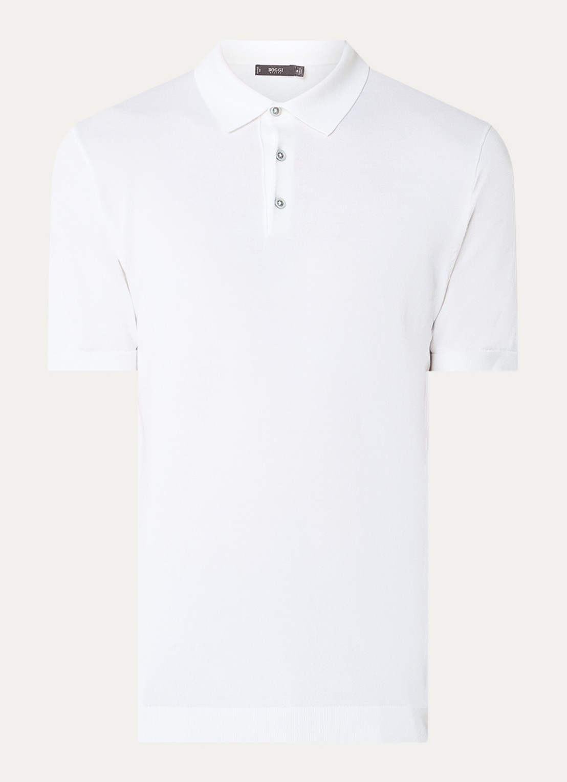 Boggi Milano Regular fit polo in zijdeblend - voorkant 2 wit